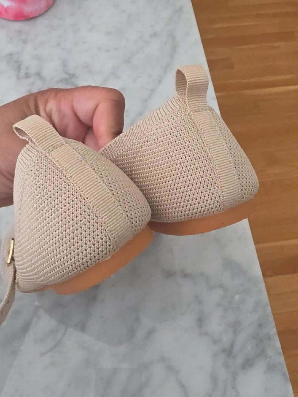 Girls' Mary Jane Dress Shoes — Light Beige Knit